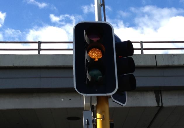 amber, orange or yellow traffic light