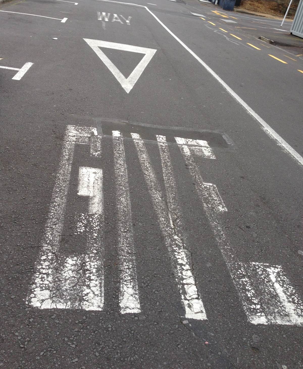 What Colour Line Marks Sealed Road At A Give Way Sign 